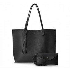 Minimalist Clean Cut Pebbled Faux Leather Tote Womens Shoulder Handbag